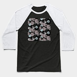 Magnificent Dark Leaves Pattern Baseball T-Shirt